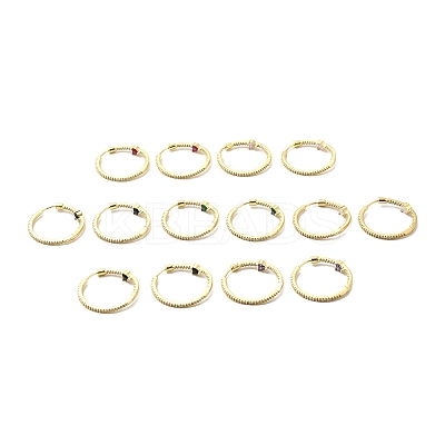 Cubic Zirconia Heart Hoop Earrings EJEW-G327-01G-1