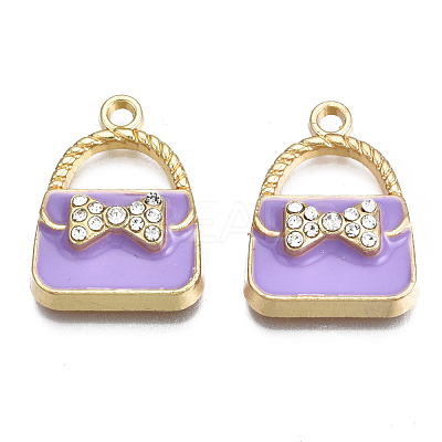 Rack Plating Alloy Enamel Pendants ENAM-T011-129G-1