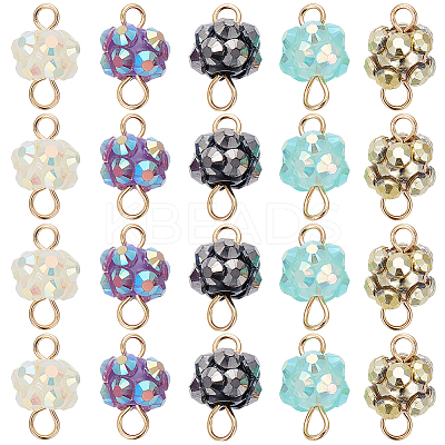 50Pcs Resin Rhinestone Beads Links Connectors RESI-SC0003-23-1