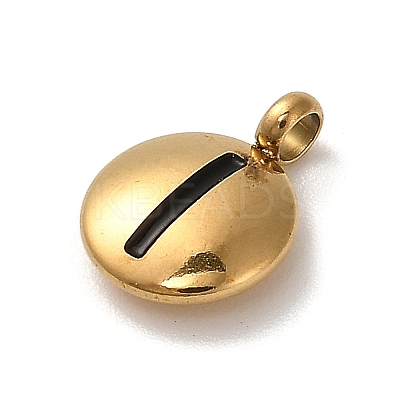 304 Stainless Steel Black Enamel Charms STAS-R009-01G-I-1