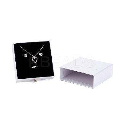 Square Paper Drawer Jewelry Set Box LS-CON-C011-03B-07-1