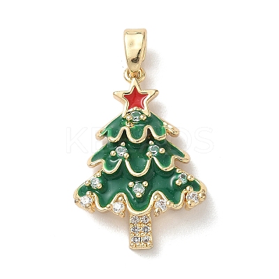 Christmas Brass Micro Pave Cubic Zirconia Pendants LS-KK-K305-07A-02-1