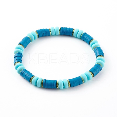 Handmade Polymer Clay Heishi Beaded Stretch Bracelets BJEW-JB06138-1