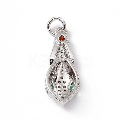 Brass Micro Pave Cubic Zirconia Pendants KK-P224-04P-1