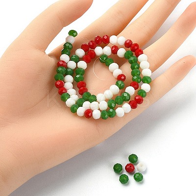 Christmas Theme Glass Beads Strands GLAA-YW0001-82B-1