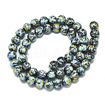 Spray Painted Non-magnetic Synthetic Hematite Beads Strands G-S352-83B-1