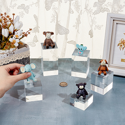 5Pcs 5 Styles Acrylic Display Pedestals for Jewelry ODIS-BC0001-20B-1