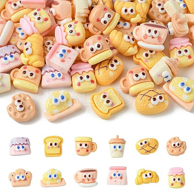 60Pcs 12 Styles Cartoon Opaque Resin Cabochons CRES-CJ0001-63-1