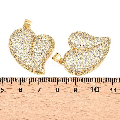 Brass Micro Pave Clear Cubic Zirconia Pendants KK-C166-05G-1