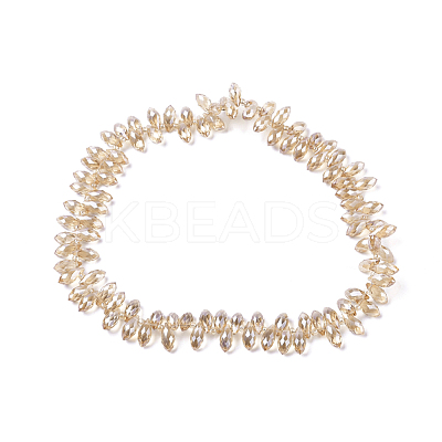Electroplate Glass Faceted Teardrop Beads Strands EGLA-D014-32-1