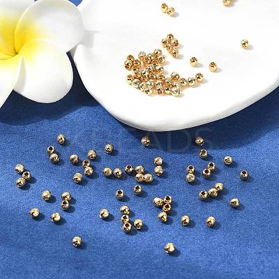 SHEGRACE Brass Textured Round Beads XGRPCU075-296G-1