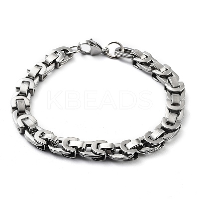 Non-Tarnish 201 Stainless Steel Byzantine Chain Bracelet BJEW-Z023-13P-1