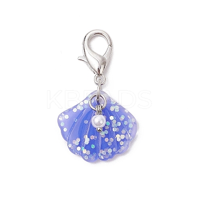 Shell Shape Resin Pendant Decorations HJEW-JM03245-1