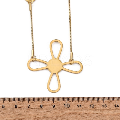 304 Stainless Steel Cross Link Chain Necklaces NJEW-R026-04G-1