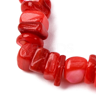 Dyed Natural Freshwater Shell Beaded Stretch Bracelets for Men Women BJEW-JB12478-01-1