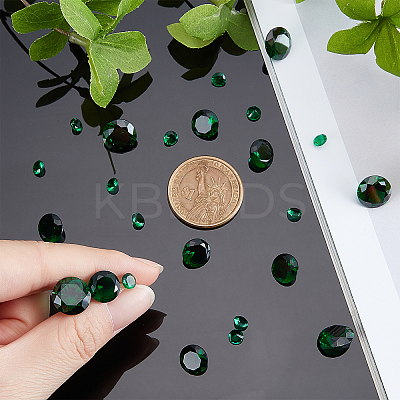 70Pcs Diamond Shaped Cubic Zirconia Pointed Back Cabochons ZIRC-GA0001-04-1