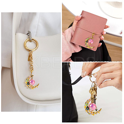 2Pcs Alloy & Resin & Acrylic Pendant Decorations HJEW-TAC0111-1