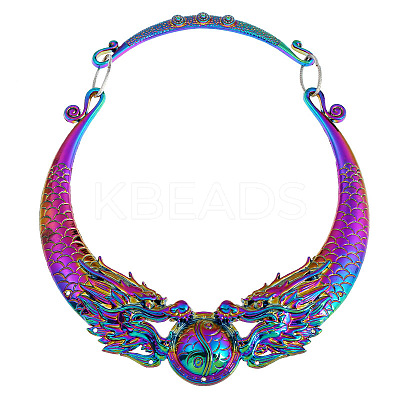 Ethnic Style Alloy Peacock Bib Necklaces FS-WG6E760-01-1