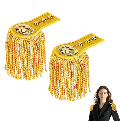 Polyester Tassel Epaulettes AJEW-WH0481-519A-01-1