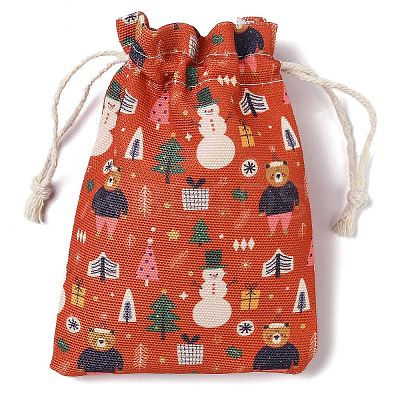 Christmas Theme Cloth Printed Storage Bags ABAG-F010-02A-01-1