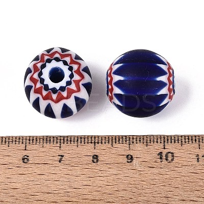 Handmade Millefiori Glass Round Beads LA-N002-12B-1
