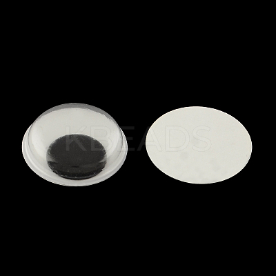 Black & White Plastic Wiggle Googly Eyes Buttons DIY Scrapbooking Crafts Toy Accessories with Label Paster on Back X-KY-S002B-15mm-1