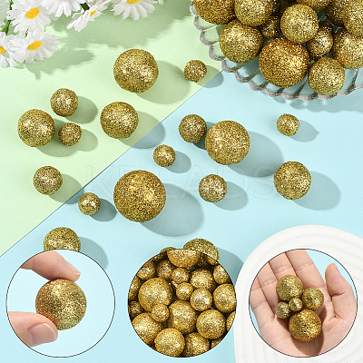 160Pcs 10 Styles Glitter Craft Foam Balls DIY-SP0005-58B-1