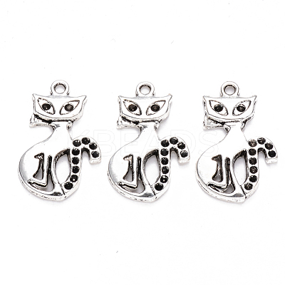 Tibetan Style Alloy Pendant Rhinestone Settings TIBEP-S319-059AS-RS-1