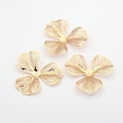 3-Petal Flower Rack Plating Iron Bead Caps LS-X-IFIN-D071-1