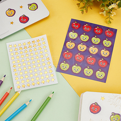 80 Sheets 2 Styles Self-Adhesive Teacher Reward Paper Stickers STIC-OC0001-01-1
