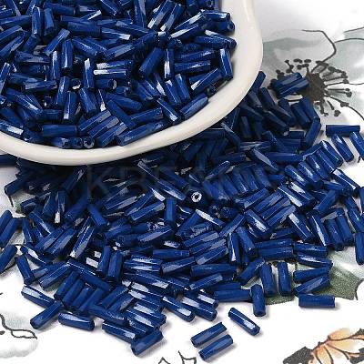 Baking Paint Glass Twist Bugle Beads SEED-C004-02N-1