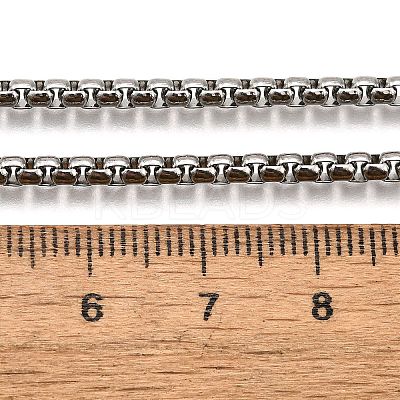 Non-Tarnish 304 Stainless Steel Box Chain Necklaces NJEW-O110-05I-P-1