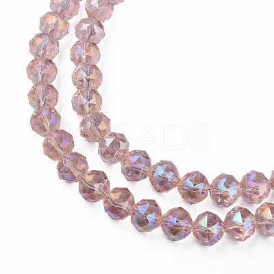 Electroplate Transparent Glass Beads Strands X-EGLA-N002-34B-C02-1