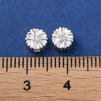 Brass Micro Pave Clear Cubic Zirconia Beads KK-P256-12S-1