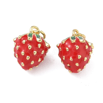 Brass Enamel Pendants KK-L256-44G-05-1