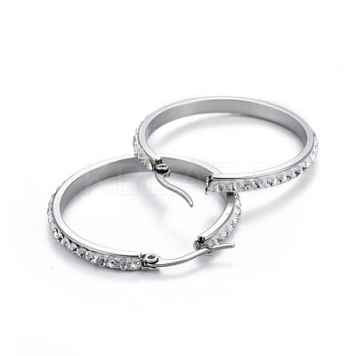 304 Stainless Steel Big Hoop Earrings EJEW-L232-036C-P-1