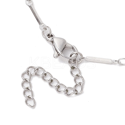 304 Stainless Steel Cuboid Bar Link Chain Necklaces for Women Men NJEW-JN05196-02-1