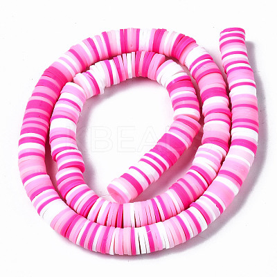 Handmade Polymer Clay Beads Strands CLAY-R089-8mm-093-1