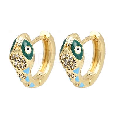 Brass Micro Pave Cubic Zirconia Hoop Earrings EJEW-B146-02G-10-1