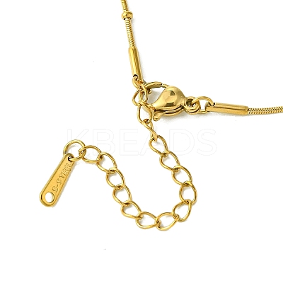 Ion Plating(IP) Initial Letter 304 Stainless Steel Pendant Necklace NJEW-R265-05G-F-1