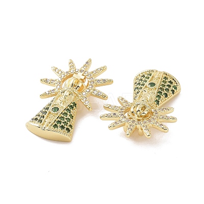 Brass Micro Pave Cubic Zirconia Pendants ZIRC-P106-47G-1
