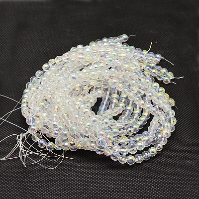 Imitate Austrian Crystal Electroplate Glass Round Bead Strands X-GLAA-F030-6mm-B01-1