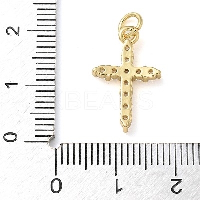 Rack Plating Brass Micro Pave Cubic Zirconia Pendants KK-K392-17C-G-1