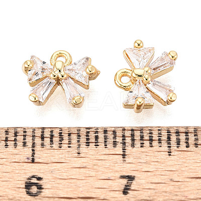 Brass Pave Clear Cubic Zirconia Pendants KK-T077-46G-1
