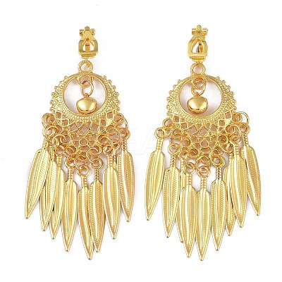 Bohemia Zinc Alloy Clip-on Earrings LS-EJEW-C089-01J-G-1