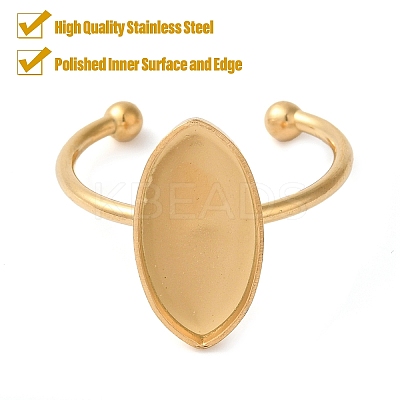 Ion Plating(IP) 304 Stainless Steel Open Cuff Ring Components STAS-I306-04G-1
