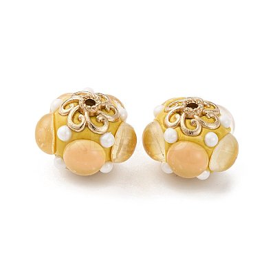 Handmade Resin Indonesia Round Beads IPDL-P005-25KCG-02-1