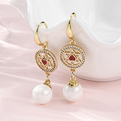 Brass Micro Pave Clear Cubic Zirconia Dangle Earrings EJEW-F362-03G-1