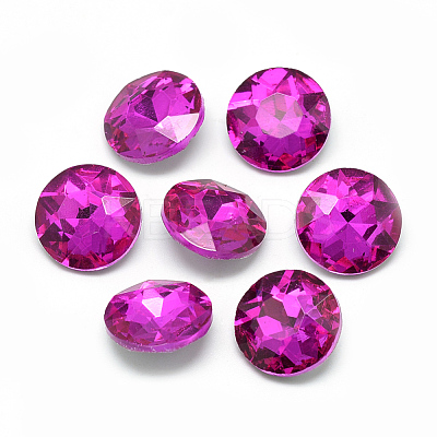 Pointed Back Glass Rhinestone Cabochons RGLA-T029-8mm-10-1