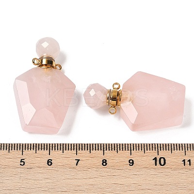 Natural Rose Quartz Openable Perfume Bottle Pendants G-I381-02G-04-1